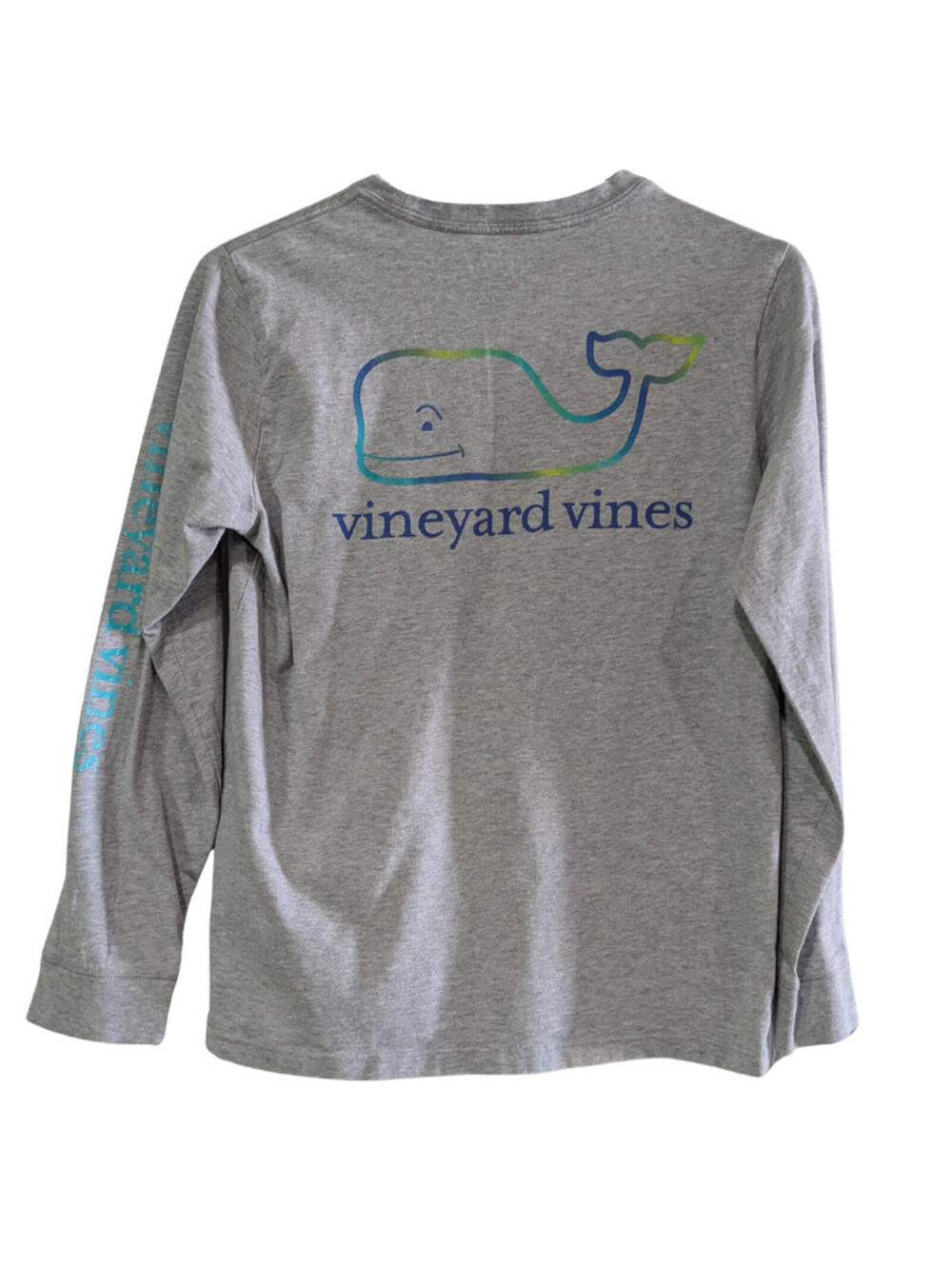 Vineyard Vines Kid's Long Sleeve T-Shirt, Heather Gray, Size Medium (12/14)